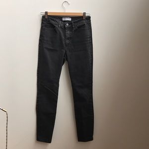 American Apparel 27 faded black skinny jeans